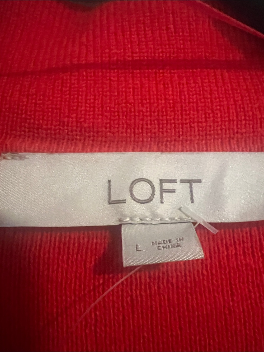 LOFT Red Open-Front Cardigan - Picture 2 of 2